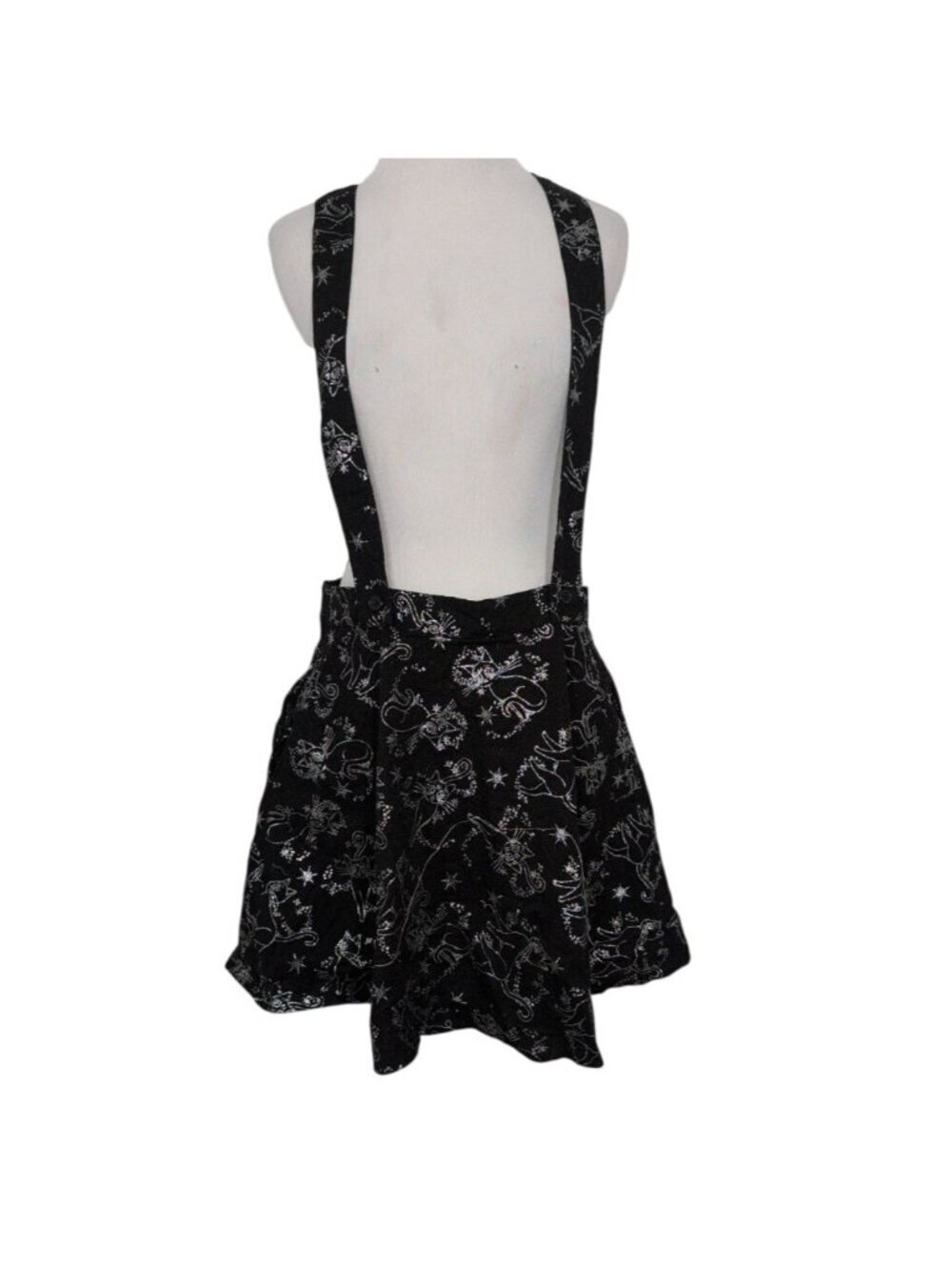 Sailor Moon Hot Topic Glitter Luna Suspender Skirt Juniors Size Large Black Cat